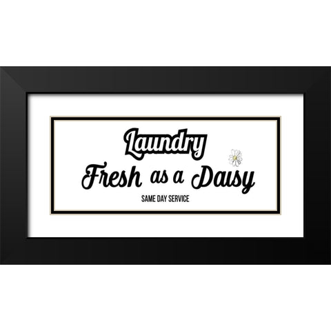 Daisy Laundry Black Modern Wood Framed Art Print with Double Matting by Jill, Susan
