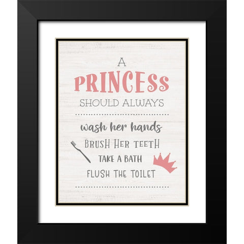 Princess Bath Black Modern Wood Framed Art Print with Double Matting by Carpentieri, Natalie