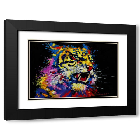 Tiger Black Modern Wood Framed Art Print with Double Matting by Orme, E. Anthony