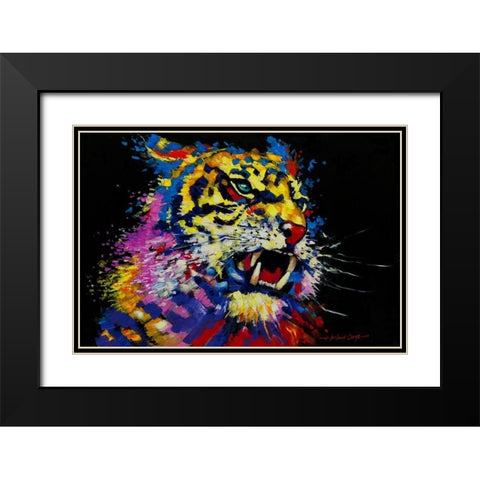 Tiger Black Modern Wood Framed Art Print with Double Matting by Orme, E. Anthony
