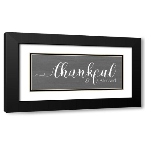 Thankful Black Modern Wood Framed Art Print with Double Matting by Santiago, Daniela