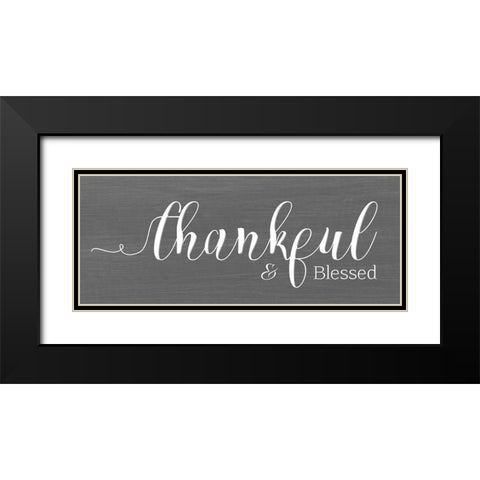 Thankful Black Modern Wood Framed Art Print with Double Matting by Santiago, Daniela