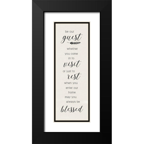 Be Our Guest Black Modern Wood Framed Art Print with Double Matting by CAD Designs