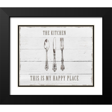 Kitchen Happy Black Modern Wood Framed Art Print with Double Matting by Robinson, Carol