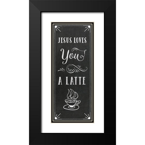 Love You A Latte Black Modern Wood Framed Art Print with Double Matting by Murray, Amanda