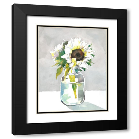 Sunflower I Black Modern Wood Framed Art Print with Double Matting by Troise Heidel, Theresa