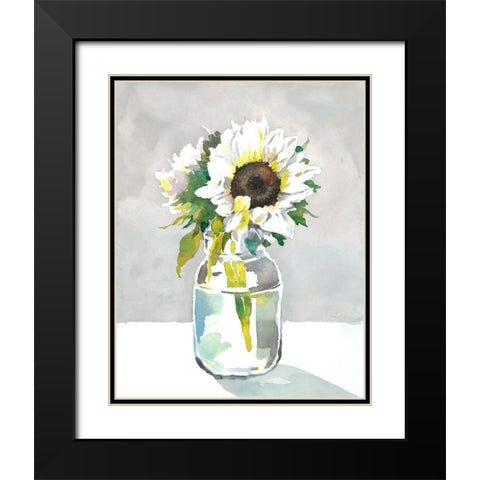 Sunflower I Black Modern Wood Framed Art Print with Double Matting by Troise Heidel, Theresa