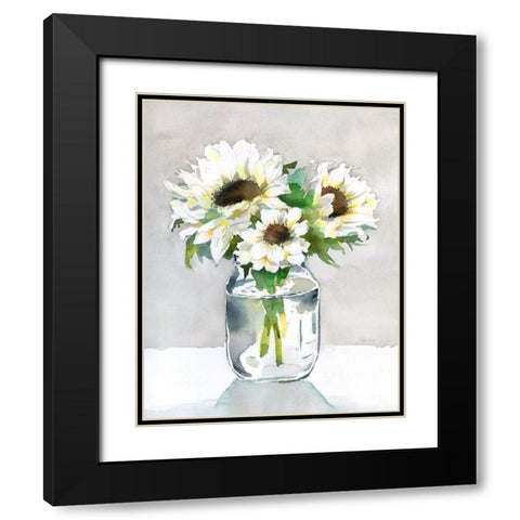 Sunflower II Black Modern Wood Framed Art Print with Double Matting by Troise Heidel, Theresa