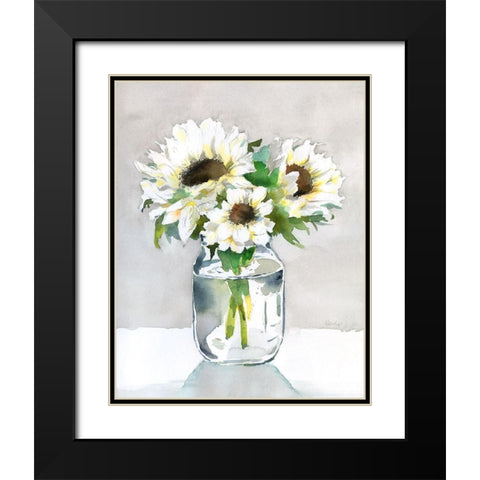 Sunflower II Black Modern Wood Framed Art Print with Double Matting by Troise Heidel, Theresa