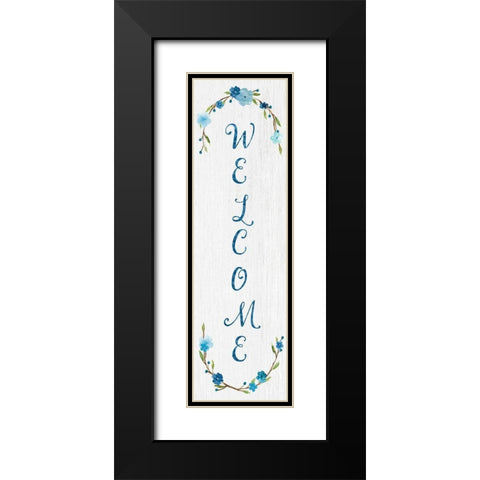 Welcome Black Modern Wood Framed Art Print with Double Matting by Robinson, Carol