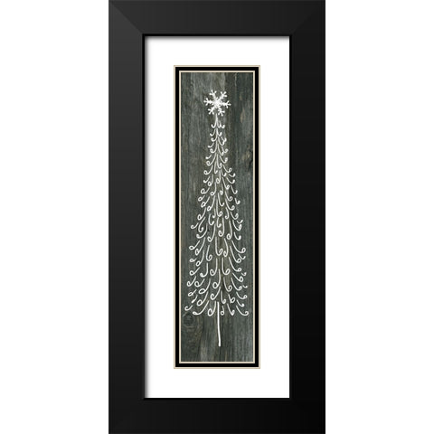 White Wood Tree II Black Modern Wood Framed Art Print with Double Matting by Robinson, Carol