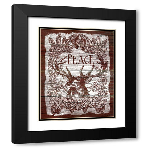 Red Wood Peace Black Modern Wood Framed Art Print with Double Matting by Robinson, Carol