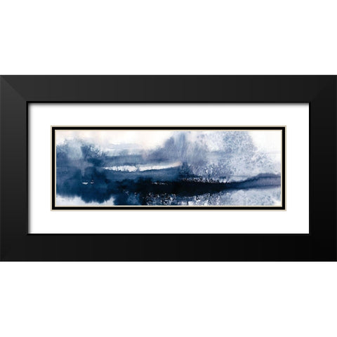 Indigo Tides Black Modern Wood Framed Art Print with Double Matting by Robinson, Carol