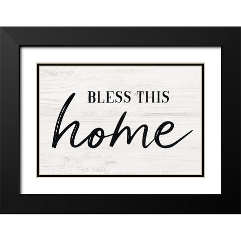 Bless This Home Black Modern Wood Framed Art Print with Double Matting by Carpentieri, Natalie