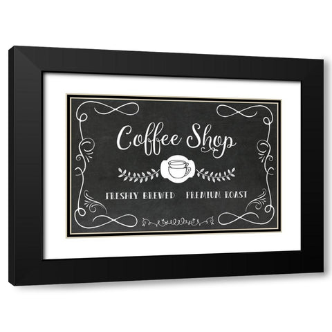 Coffee Shop Black Modern Wood Framed Art Print with Double Matting by Murray, Amanda