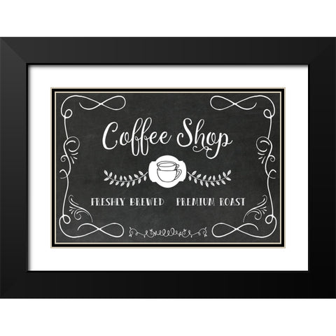 Coffee Shop Black Modern Wood Framed Art Print with Double Matting by Murray, Amanda