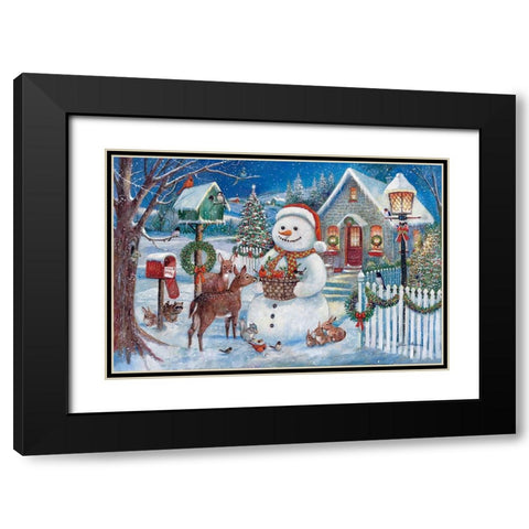 Winter Gathering Black Modern Wood Framed Art Print with Double Matting by Manning, Ruane