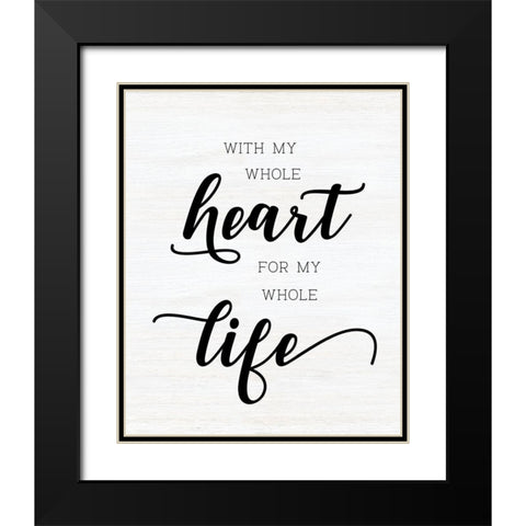 Whole Heart Black Modern Wood Framed Art Print with Double Matting by CAD Designs