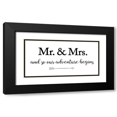 Mr. and Mrs. Black Modern Wood Framed Art Print with Double Matting by CAD Designs