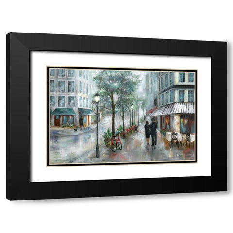 Out to Dinner Black Modern Wood Framed Art Print with Double Matting by Nan