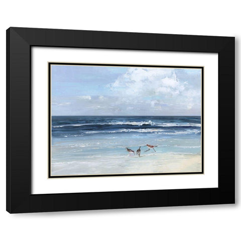 Beach Trio Black Modern Wood Framed Art Print with Double Matting by Swatland, Sally