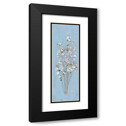 Cherry Blossom Spray II Black Modern Wood Framed Art Print with Double Matting by Swatland, Sally