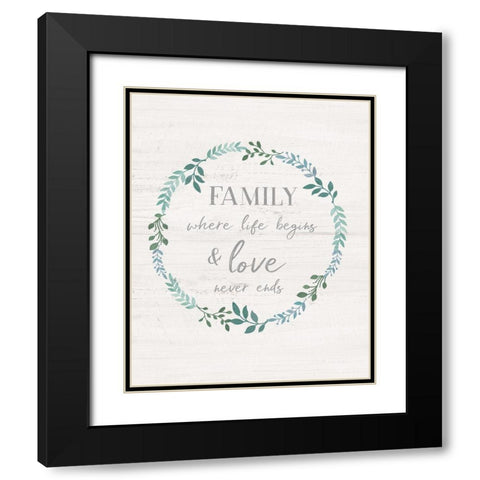 Family Love Black Modern Wood Framed Art Print with Double Matting by Carpentieri, Natalie