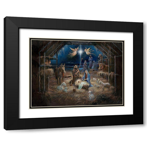 One Night In Bethlehem Black Modern Wood Framed Art Print with Double Matting by Manning, Ruane