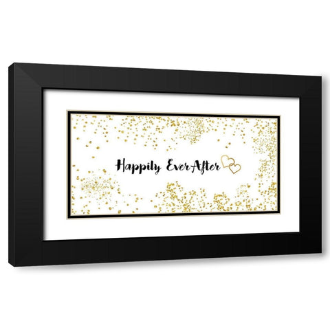 Happily Ever After Black Modern Wood Framed Art Print with Double Matting by CAD Designs