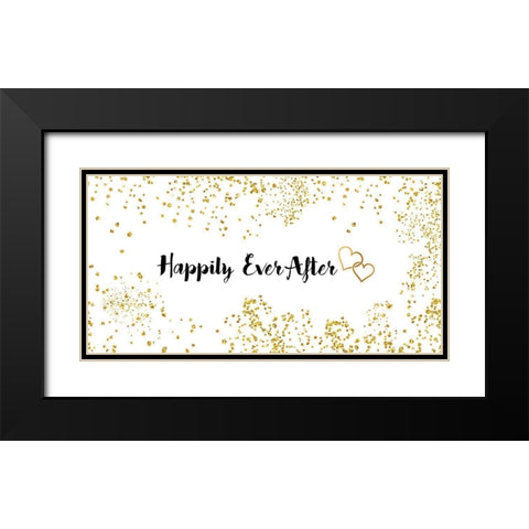 Happily Ever After Black Modern Wood Framed Art Print with Double Matting by CAD Designs