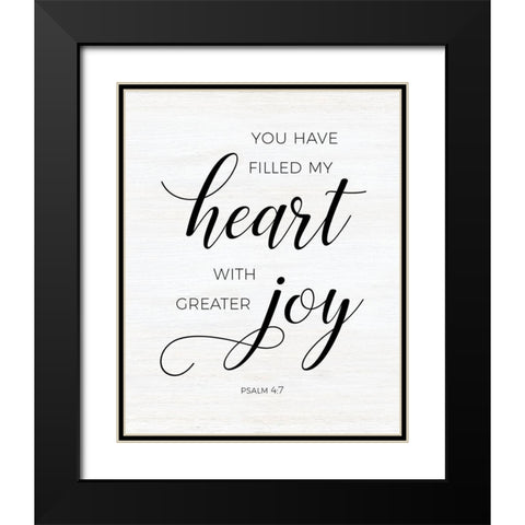 Greater Joy Black Modern Wood Framed Art Print with Double Matting by CAD Designs