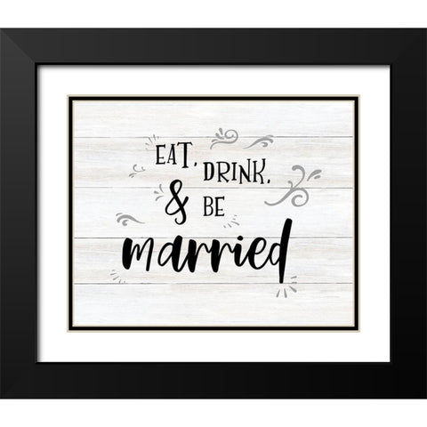 Be Married Black Modern Wood Framed Art Print with Double Matting by CAD Designs
