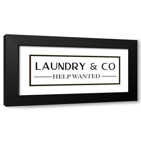 Help Wanted Black Modern Wood Framed Art Print with Double Matting by CAD Designs