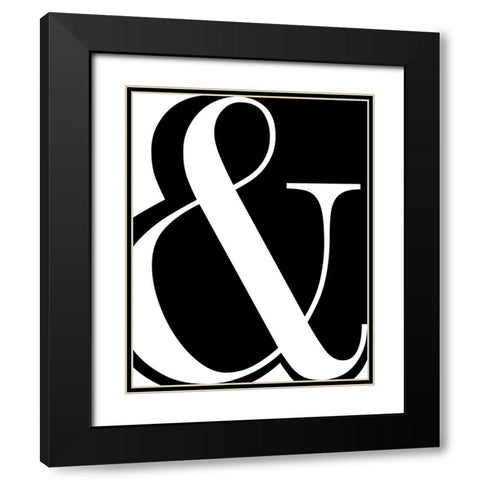 Ampersand Black Modern Wood Framed Art Print with Double Matting by CAD Designs