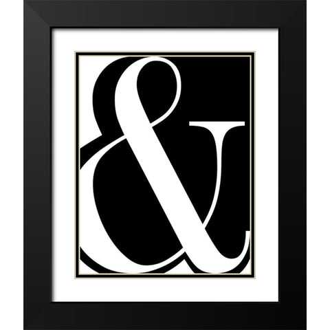 Ampersand Black Modern Wood Framed Art Print with Double Matting by CAD Designs