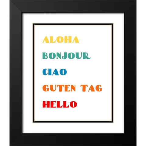 Languages I Black Modern Wood Framed Art Print with Double Matting by CAD Designs
