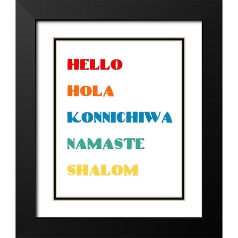 Languages II Black Modern Wood Framed Art Print with Double Matting by CAD Designs