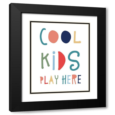 Cool Kids Play Black Modern Wood Framed Art Print with Double Matting by Carpentieri, Natalie