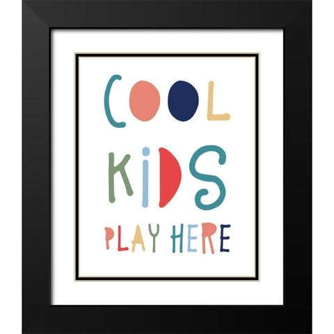 Cool Kids Play Black Modern Wood Framed Art Print with Double Matting by Carpentieri, Natalie