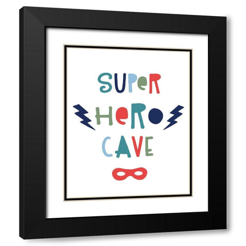 Superhero Cave Black Modern Wood Framed Art Print with Double Matting by Carpentieri, Natalie