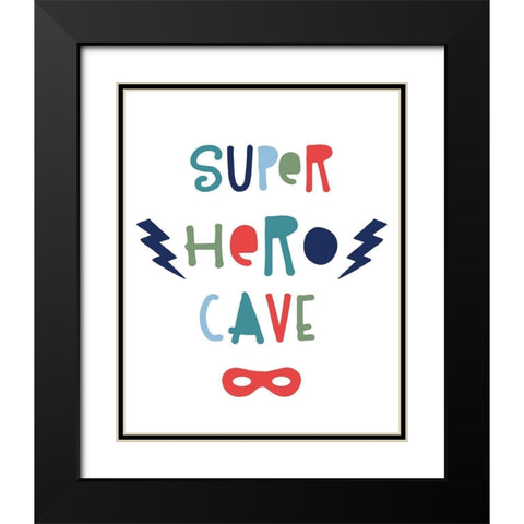 Superhero Cave Black Modern Wood Framed Art Print with Double Matting by Carpentieri, Natalie