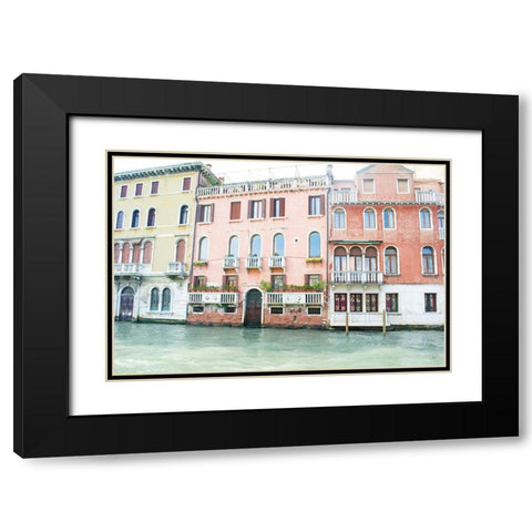 Canal Building II Black Modern Wood Framed Art Print with Double Matting by Nan