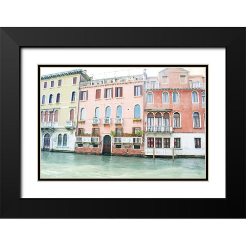 Canal Building II Black Modern Wood Framed Art Print with Double Matting by Nan