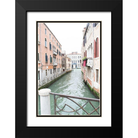 Venice Canal I Black Modern Wood Framed Art Print with Double Matting by Nan