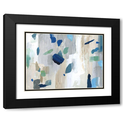 Seaglass Beach Black Modern Wood Framed Art Print with Double Matting by Nan