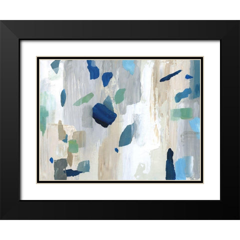 Seaglass Beach Black Modern Wood Framed Art Print with Double Matting by Nan