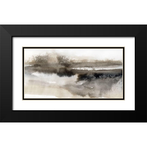 Serenity Lake Black Modern Wood Framed Art Print with Double Matting by Robinson, Carol