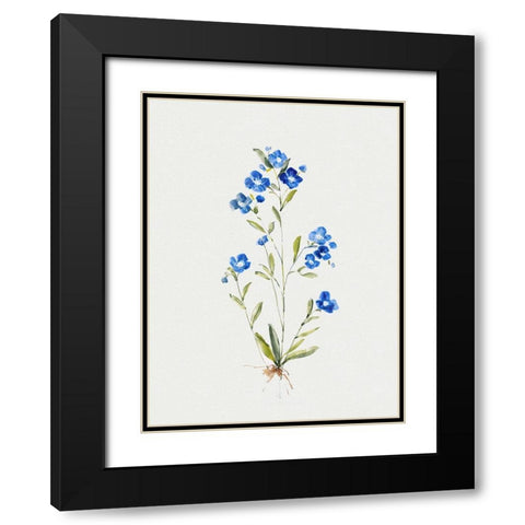 Petite Blue I Black Modern Wood Framed Art Print with Double Matting by Swatland, Sally