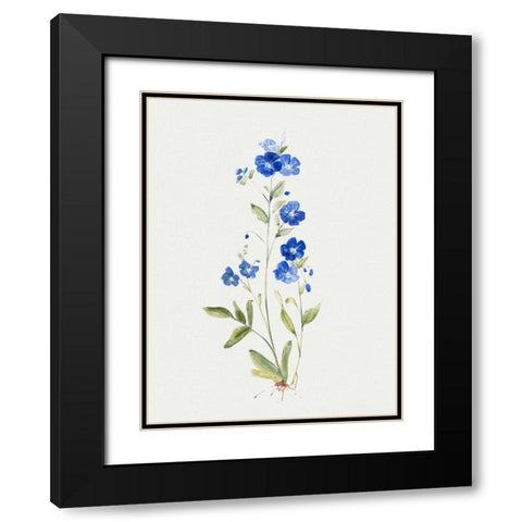 Petite Blue II Black Modern Wood Framed Art Print with Double Matting by Swatland, Sally