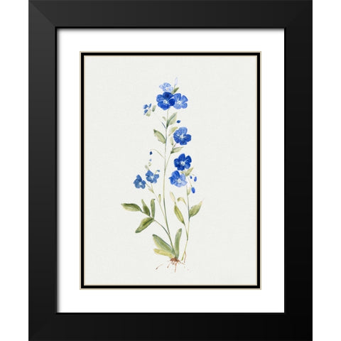 Petite Blue II Black Modern Wood Framed Art Print with Double Matting by Swatland, Sally